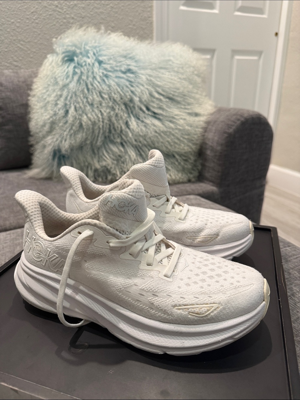 Hoka Women's All-White Cushioned Running/Walking/Work Out Sneaker